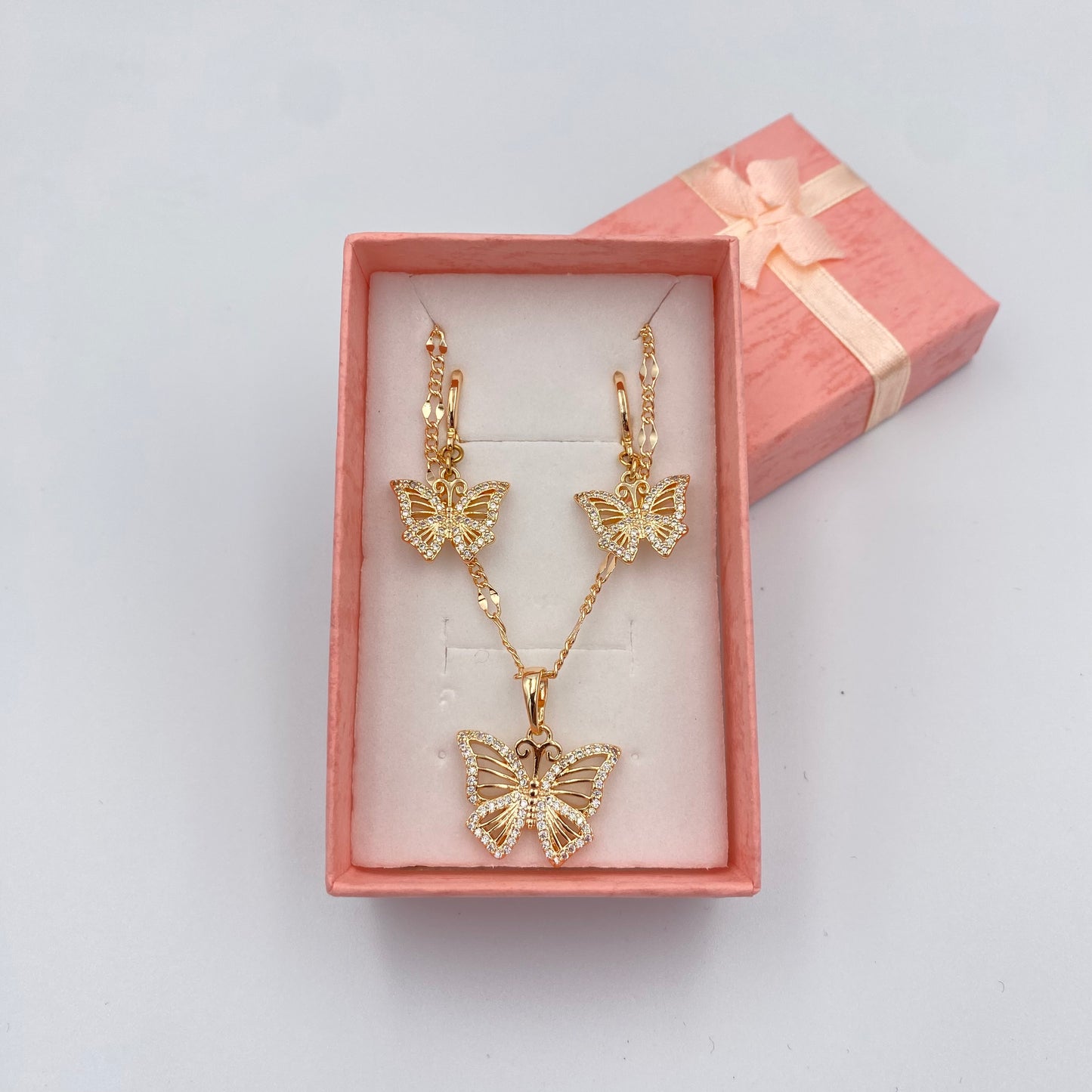 Set Collar y Aretes, Mariposas