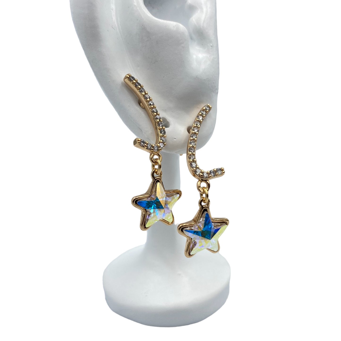 Aretes Estelares en Tonos Amarillos y Turquesa