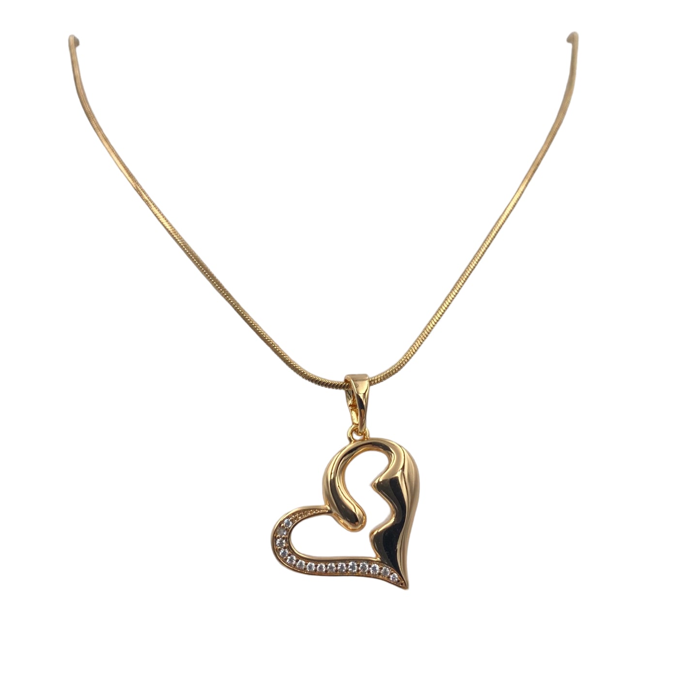 Collar de Corazón con Piedras Brillantes
