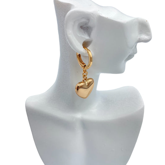 Aretes Corazón de Oro