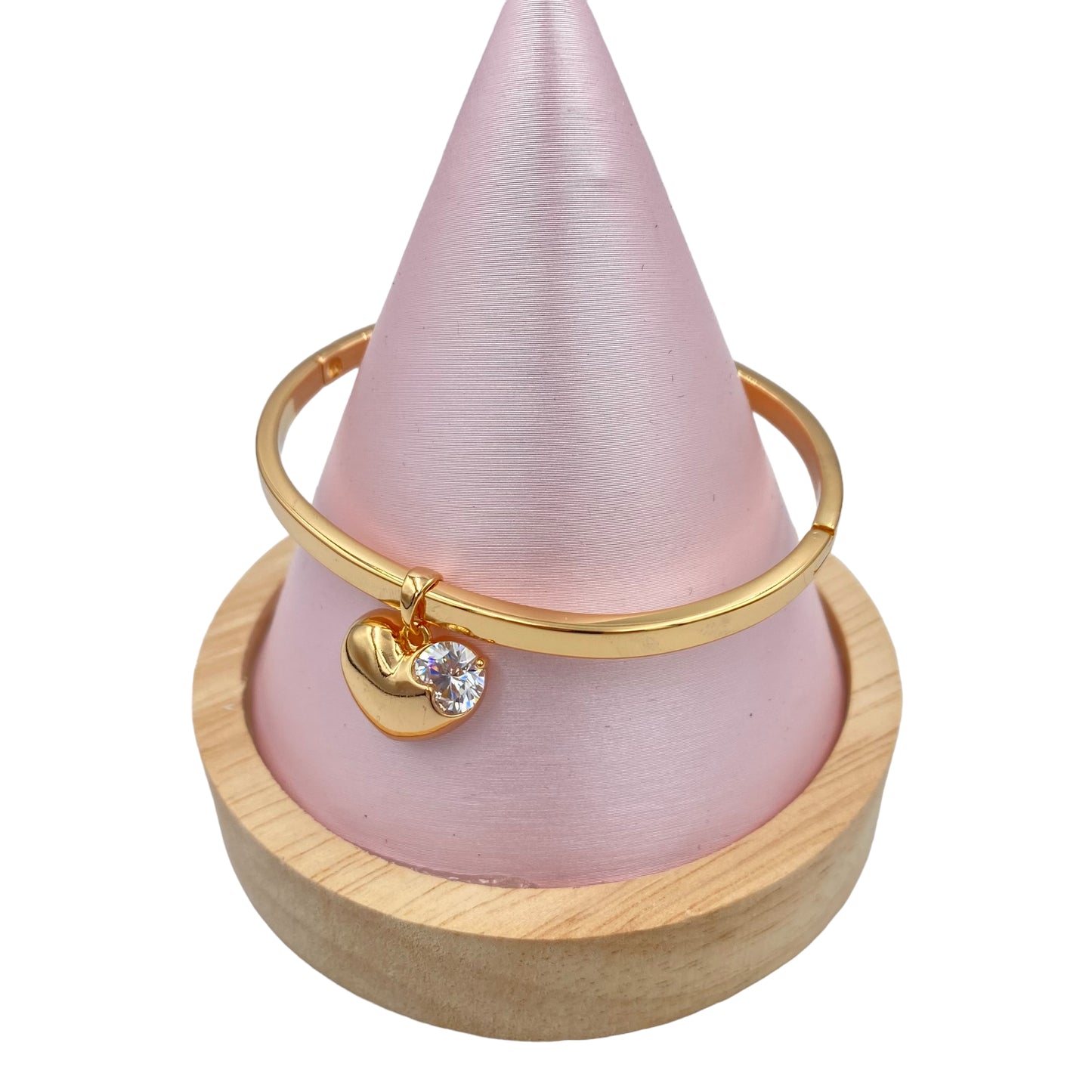 Pulsera Corazón Dorado Brillante