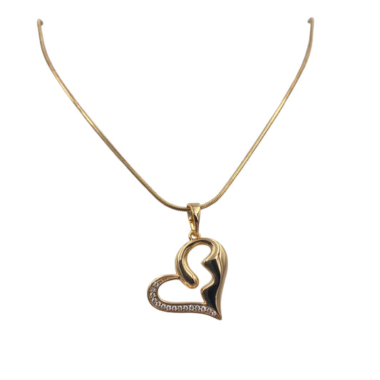 Collar de Corazón con Piedras Brillantes